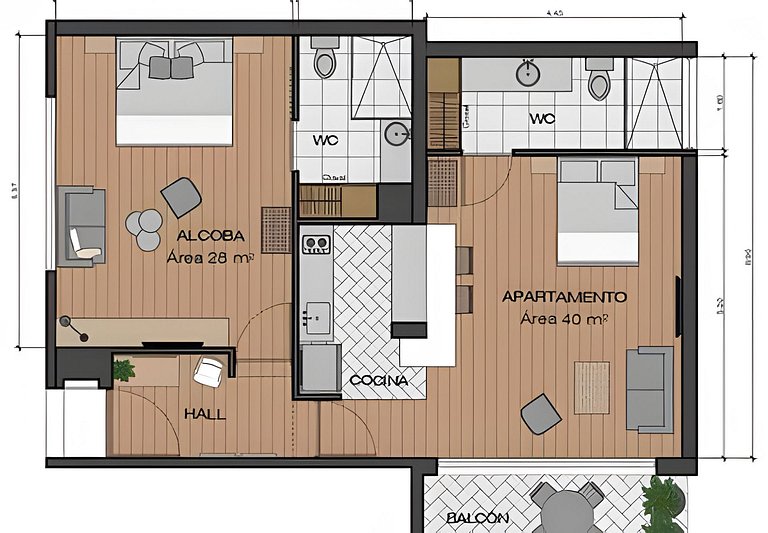 Dos habitaciones, amplio, estrategicamente ubicado